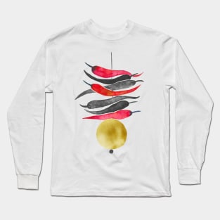 Red, black and gold lemon chili charm Long Sleeve T-Shirt